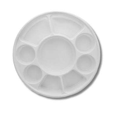 9 Compartment Round Plastic Plate